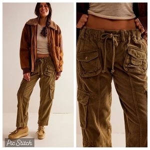 Free People Tahiti Cord Cargo Pants NWT Small